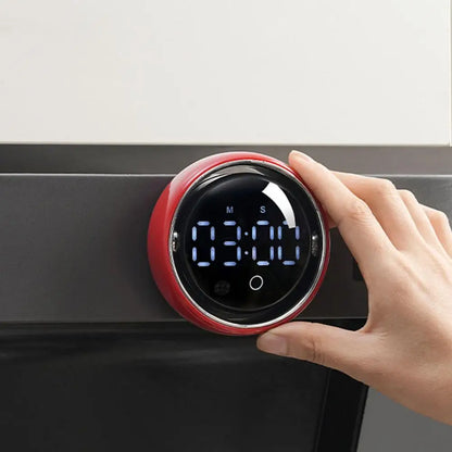 Temporizador digital magnético com contagem regressiva e alarme.