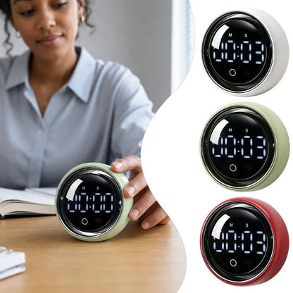 Temporizador digital magnético com contagem regressiva e alarme.